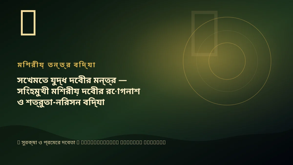 সেখমেত যুদ্ধ দেবীর মন্ত্র — সিংহমুখী মিশরীয় দেবীর রোগনাশ ও শত্রুতা-নিরসন বিদ্যা