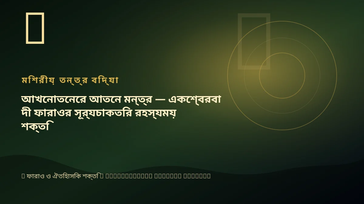 আখেনাতেনের আতেন মন্ত্র — একেশ্বরবাদী ফারাওর সূর্যচাকতির রহস্যময় শক্তি
