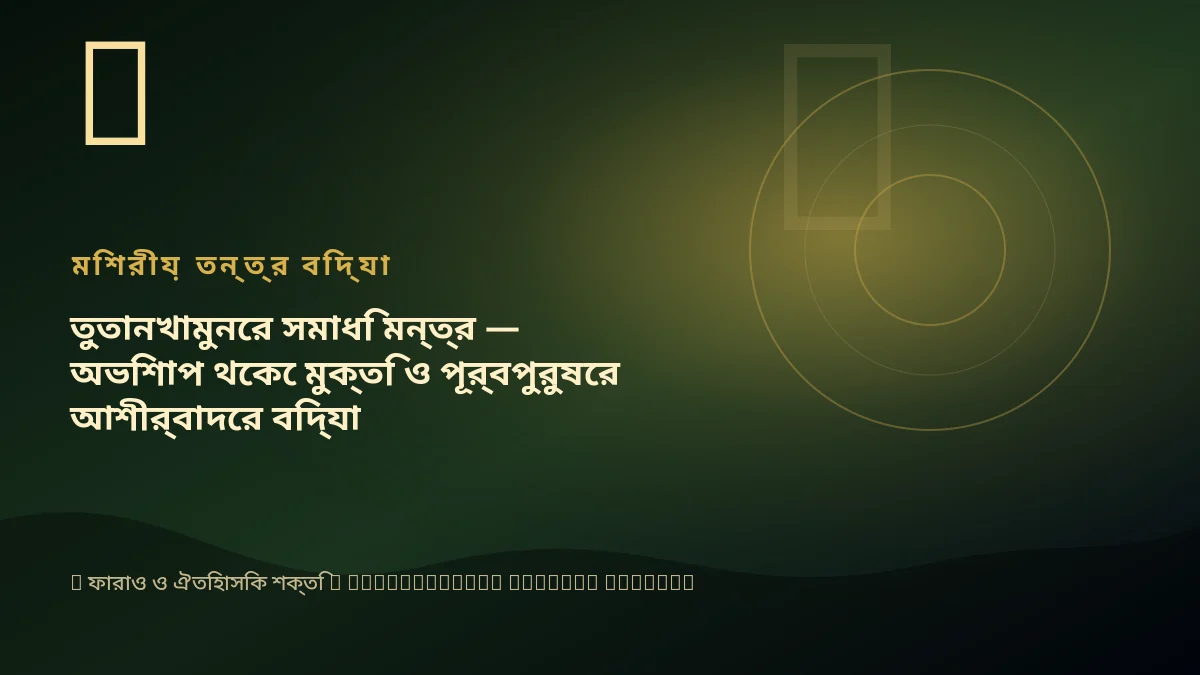তুতানখামুনের সমাধি মন্ত্র — অভিশাপ থেকে মুক্তি ও পূর্বপুরুষের আশীর্বাদের বিদ্যা