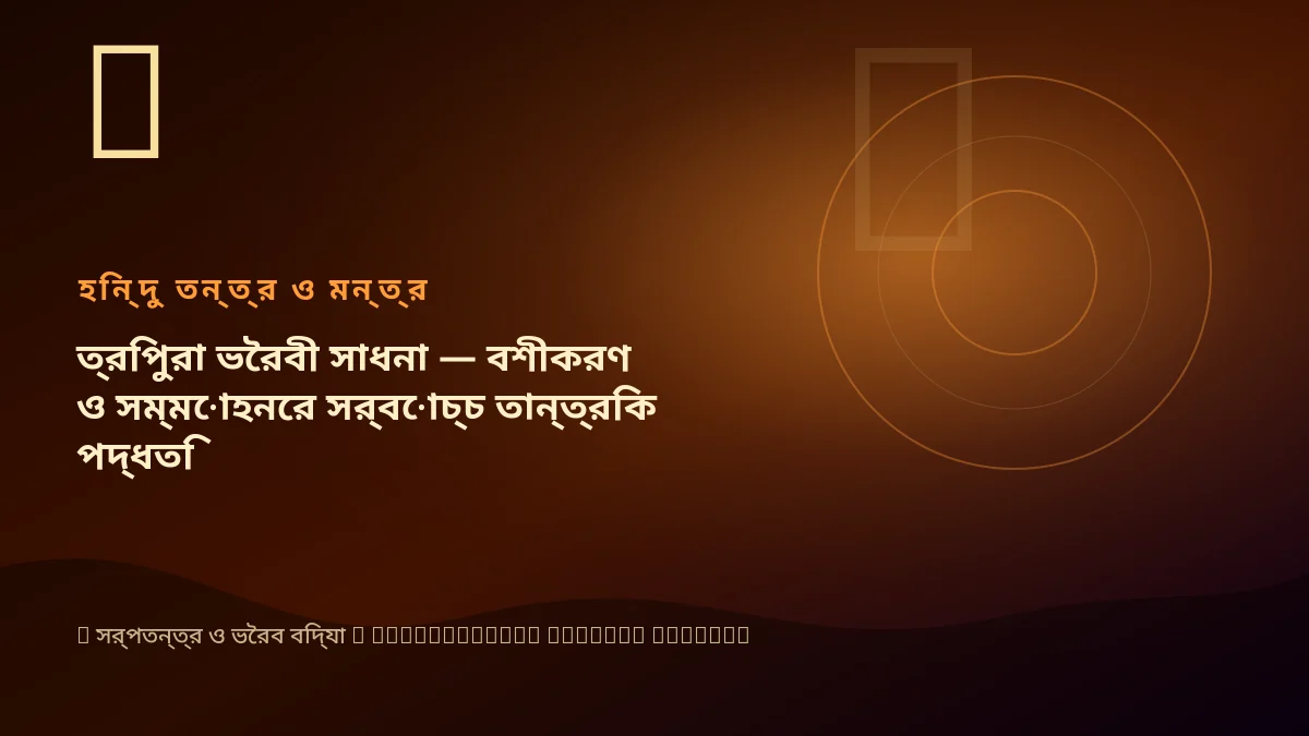 ত্রিপুরা ভৈরবী সাধনা — বশীকরণ ও সম্মোহনের সর্বোচ্চ তান্ত্রিক পদ্ধতি