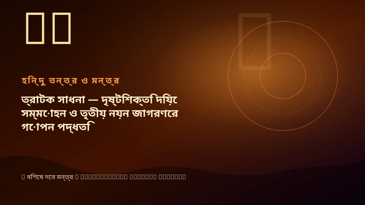 ত্রাটক সাধনা — দৃষ্টিশক্তি দিয়ে সম্মোহন ও তৃতীয় নয়ন জাগরণের গোপন পদ্ধতি