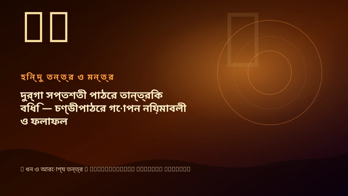 দুর্গা সপ্তশতী পাঠের তান্ত্রিক বিধি — চণ্ডীপাঠের গোপন নিয়মাবলী ও ফলাফল