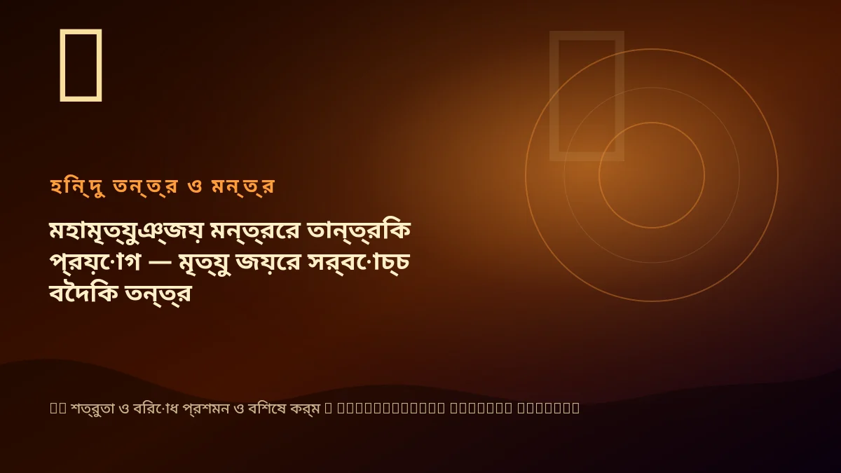 মহামৃত্যুঞ্জয় মন্ত্রের তান্ত্রিক প্রয়োগ — মৃত্যু জয়ের সর্বোচ্চ বৈদিক তন্ত্র
