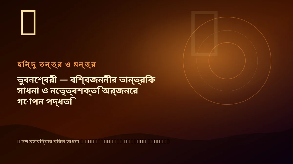 ভুবনেশ্বরী — বিশ্বজননীর তান্ত্রিক সাধনা ও নেতৃত্বশক্তি অর্জনের গোপন পদ্ধতি