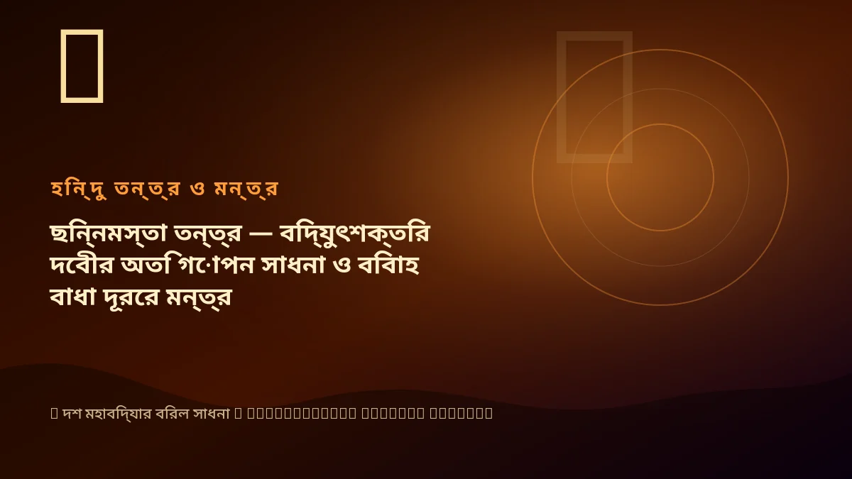 ছিন্নমস্তা তন্ত্র — বিদ্যুৎশক্তির দেবীর অতি গোপন সাধনা ও বিবাহ বাধা দূরের মন্ত্র