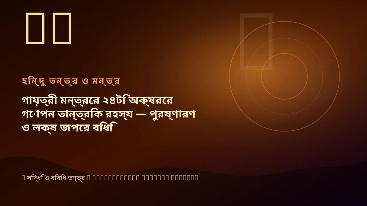 গায়ত্রী মন্ত্রের ২৪টি অক্ষরের গোপন তান্ত্রিক রহস্য — পুরষ্ণারণ ও লক্ষ জপের বিধি