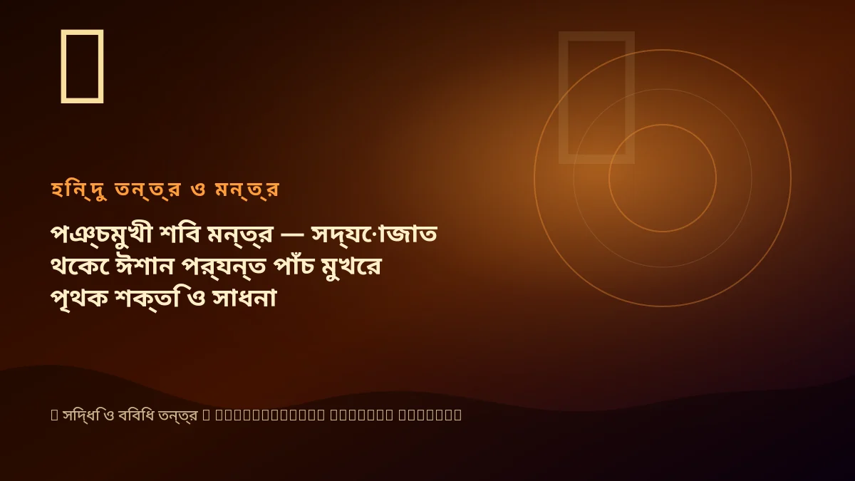 পঞ্চমুখী শিব মন্ত্র — সদ্যোজাত থেকে ঈশান পর্যন্ত পাঁচ মুখের পৃথক শক্তি ও সাধনা