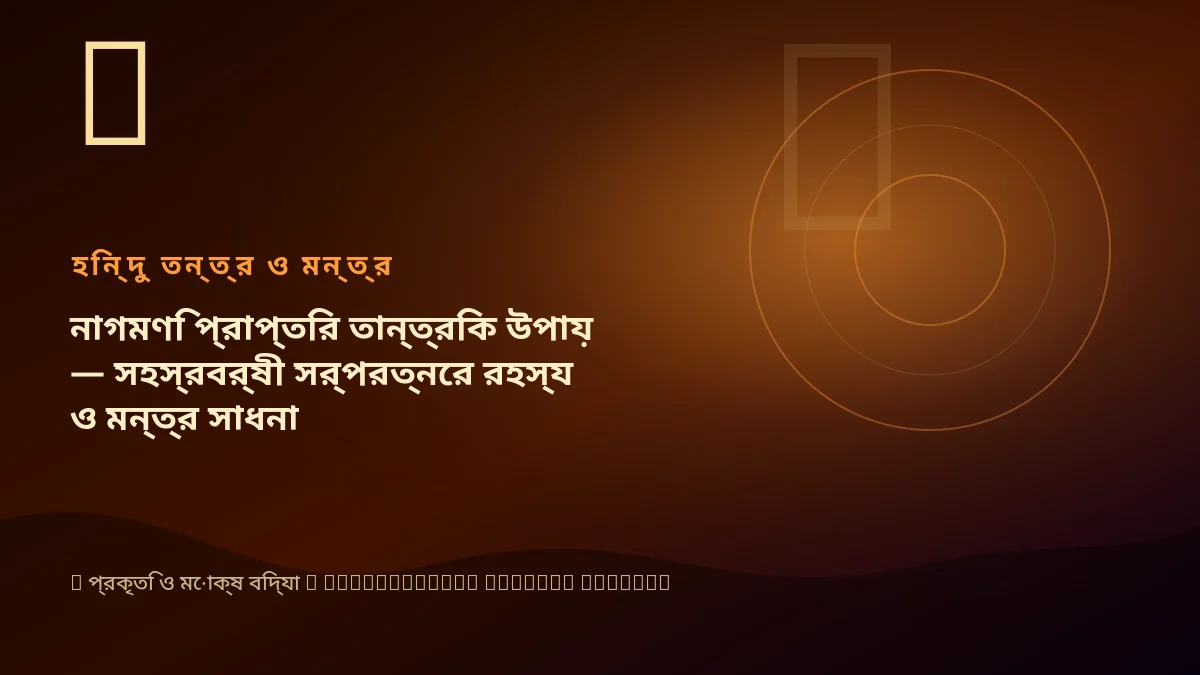 নাগমণি প্রাপ্তির তান্ত্রিক উপায় — সহস্রবর্ষী সর্পরত্নের রহস্য ও মন্ত্র সাধনা