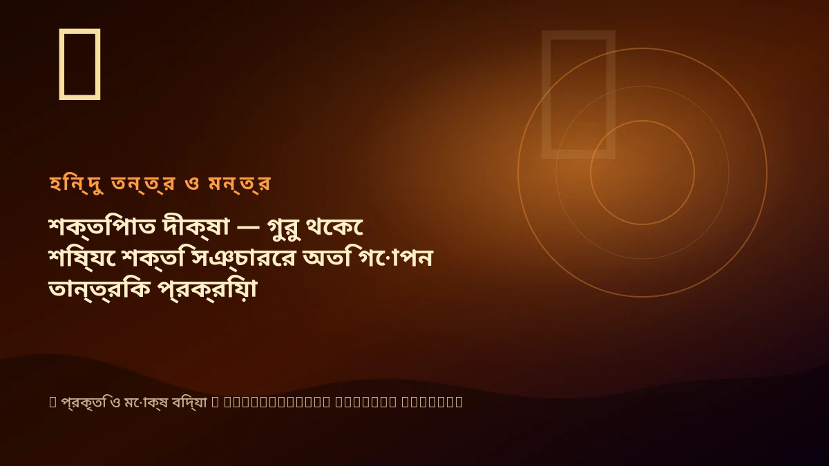 শক্তিপাত দীক্ষা — গুরু থেকে শিষ্যে শক্তি সঞ্চারের অতি গোপন তান্ত্রিক প্রক্রিয়া