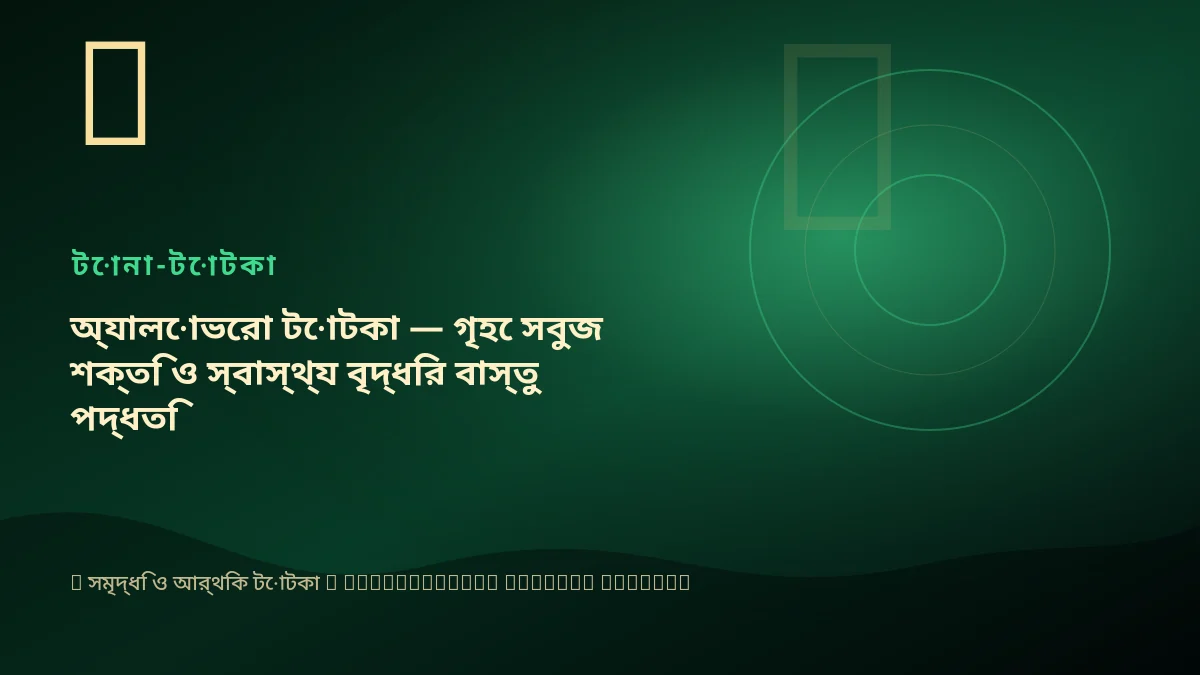 অ্যালোভেরা টোটকা — গৃহে সবুজ শক্তি ও স্বাস্থ্য বৃদ্ধির বাস্তু পদ্ধতি