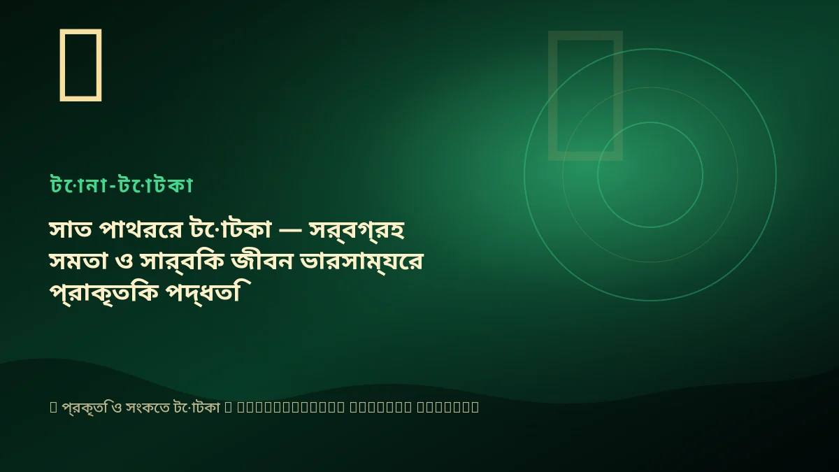সাত পাথরের টোটকা — সর্বগ্রহ সমতা ও সার্বিক জীবন ভারসাম্যের প্রাকৃতিক পদ্ধতি